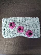 Headband - Turquoise with purple daisies