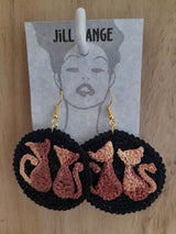 'Tawny' Tortoiseshell Kitty Cat Crochet Earrings