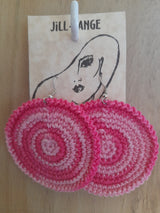 'Strawberry Daiquiri' saucers Crochet Earrings