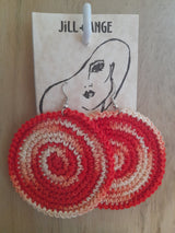 'Tequila Sunrise' saucers Crochet Earrings