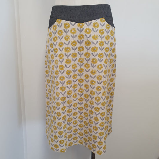 'Gazania' cotton/linen skirt