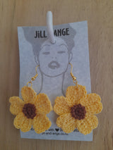 Yellow Polyanthus Crochet Earrings