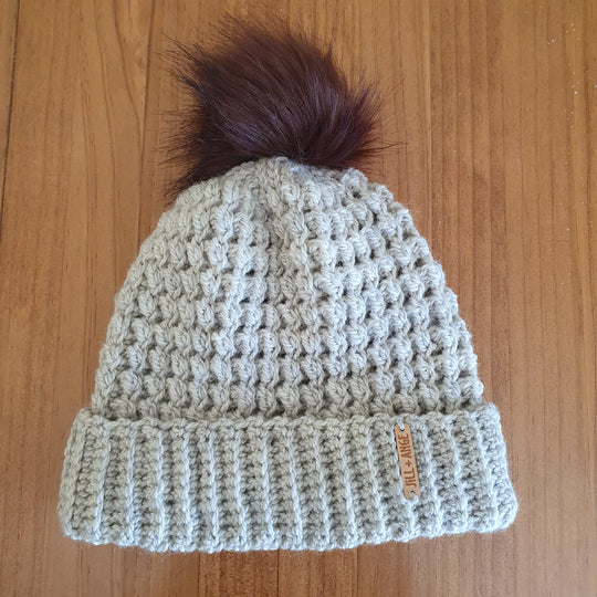 Beanie - Oatmeal - Pure Wool NZ Corriedale - Adult size