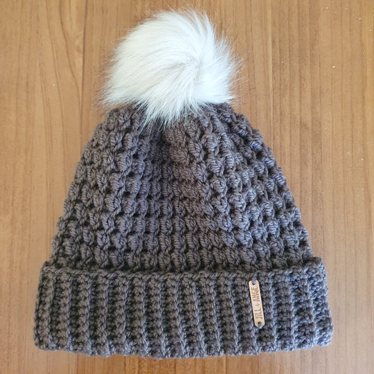 Beanie - Mocha - Dark Brown - Pure Wool NZ Corriedale - Adult size