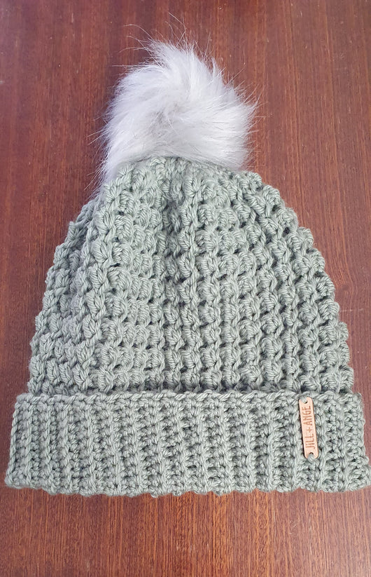Beanie - Sage - Merino Wool - Adult size