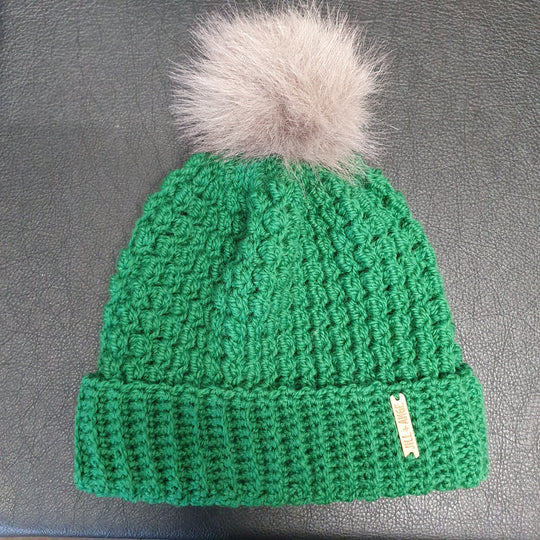 Beanie - Grass - Green - Pure Wool NZ Corriedale - Adult size